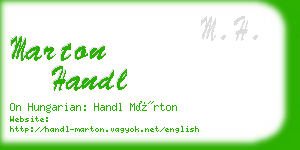 marton handl business card